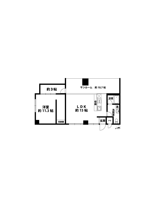 1LDKの間取図
